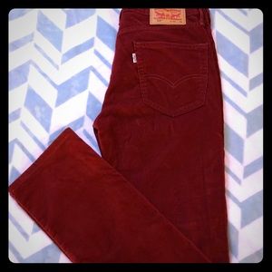 Levi’s 514 red corduroy pants